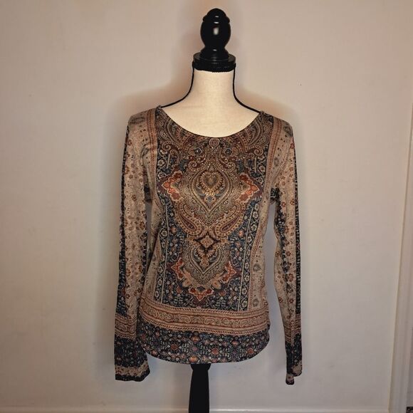 Style & Co Top Women's Small S Bohemian Soft Elegant Rhinestones Career Office - Picture 2 of 8
